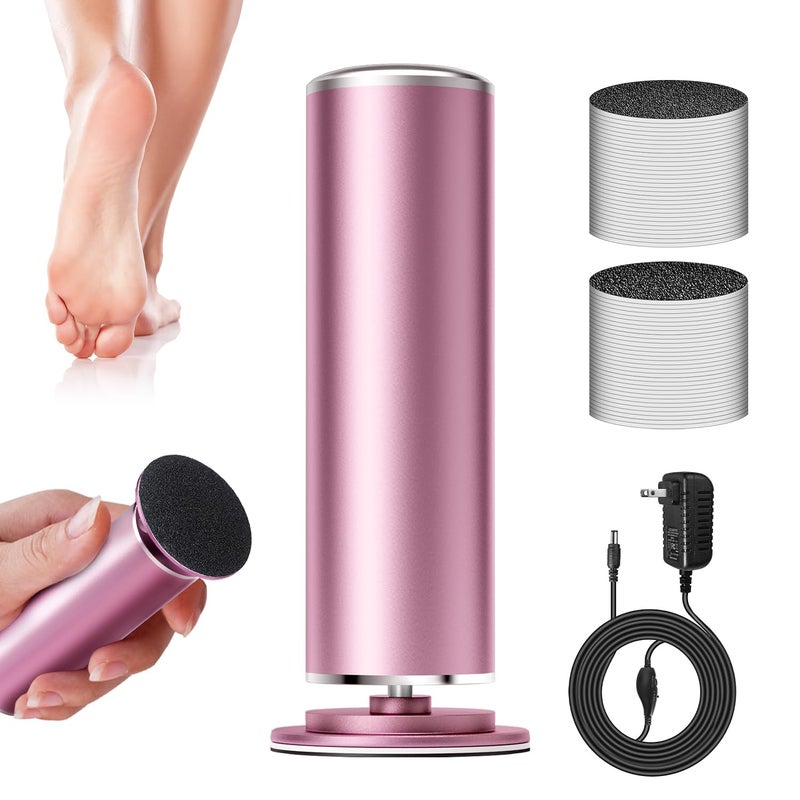 krofaue Electric Foot File Remover Callus - Professional Aluminum File Grinder Adjustable Pedicure Tools with 60pcs Sandpaper Disks for Dead Skin - Image 1